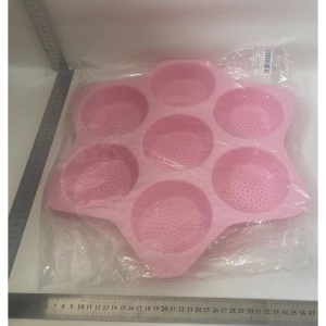 Forme de Silicon pentru Copt, Flippy, 7 Forme Rotiunde, pentru Burgeri si Prajituri, 38.5 x 4 cm, Roz - Img 2
