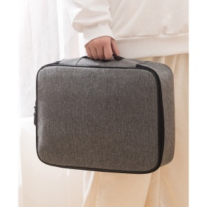 Geanta Flippy pentru Depozitare Acte si Documente, Facturi, Carduri, cu Cod de Securitate, 2 Compartimente, Impermeabila, 37 x 10.5 x 27 cm, Gri - Img 10
