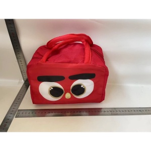 Geantă Frigorifică, Flippy, cu Desene Animat, Portabilă pentru Copii, de Prânz, din Pânză Oxford, 22x14x19 cm, Model Pasare, Rosu - Img 2