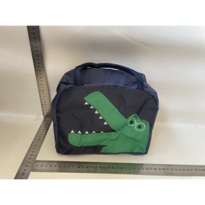 Geantă Frigorifică, Flippy, cu Desene Animat, Portabilă pentru Copii, de Prânz, din Pânză Oxford, 22x14x19 cm, Model Dinozaur, Albastru - Img 2