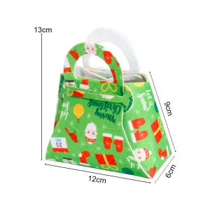 Geanta pentru Copii, Flippy, Pliabila, pentru Cadouri de Craciun, din Panza Netesuta, 13 x 12 x 6 cm, Verde - Img 4