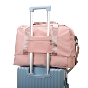 Geanta Pliabila, Flippy, pentru Voiaj, Buzunare Multiple, de Mana, Impermeabila, Material Textil, Capacitate 8 Kg, Dimensiune Deschisa 42x28x10 cm, Roz - Img 3