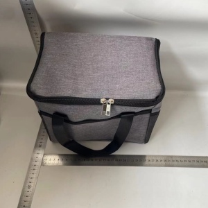 Geanta Termica Flippy pentru Pranz, Compartimente Telefon si Tacamuri, Multifunctionala, Impermeabila, 24x18x21 cm, Gri - Img 2