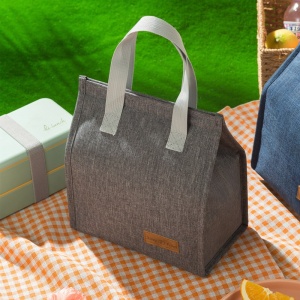 Geanta termoizolanta tip bento bag Flippy, camping cooler bag, Aluminiu, 22.5 x 13 cm, 3.3 L, gri - Img 2