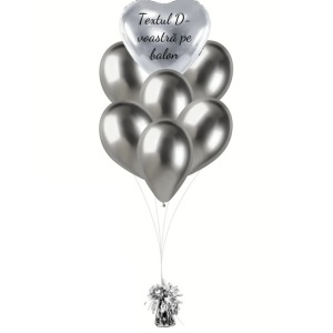 Greutate pentru Baloane cu Heliu, Flippy, din Folie cu Franjuri, 170g, 13 x 5 x 3 cm, Argintiu - Img 2