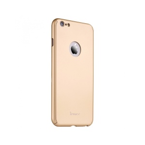 Husa Apple iPhone 6/6S Plus IPAKY Full Cover 360 Auriu + Folie Cadou - Img 2