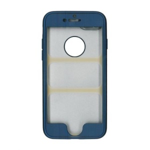 Husa Apple iPhone 6 Plus Full Silicone 360 Albastru + Folie de protectie - Img 2