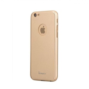 Husa Apple iPhone 7 IPAKY Full Cover 360 Auriu + Folie Cadou - Img 3