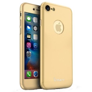 Husa Apple iPhone 8 IPAKY Full Cover 360 Auriu + Folie Cadou - Img 5