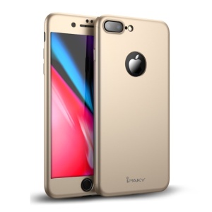 Husa Apple iPhone 8 Plus IPAKY Full Cover 360 Auriu + Folie Cadou - Img 12