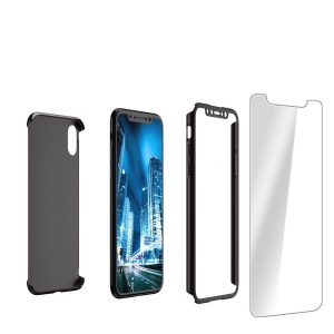 Husa Apple iPhone X IPAKY Full Cover 360 Negru + Folie Cadou - Img 2
