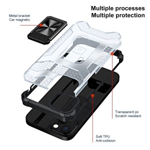 Husa de protectie Flippy compatibila cu Apple iPhone 13 Acrylic Armor cu suport Negru - Img 6