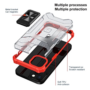 Husa de protectie Flippy compatibila cu Apple iPhone 13 Acrylic Armor cu suport Rosu - Img 6