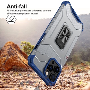 Husa de protectie Flippy compatibila cu Apple iPhone 13 Pro Max Acrylic Armor cu suport Albastru - Img 6