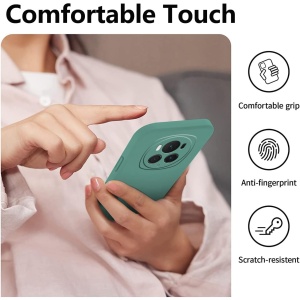 Husa de Protectie, Flippy, pentru Honor Magic 6 Pro, Liquid Silicone, cu Microfibra pe Interior, Protectie Antisoc, Compatibil Incarcare Wireless, Verde - Img 3