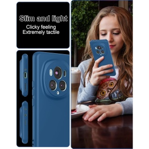 Husa de Protectie, Flippy, pentru Honor Magic 6 Pro, Liquid Silicone, cu Microfibra pe Interior, Protectie Antisoc, Compatibil Incarcare Wireless, Albastru - Img 4