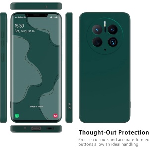 Husa de Protectie, Flippy, pentru Huawei Mate 50 Pro, Liquid Silicone, cu Microfibra pe Interior, Protectie Antisoc, Compatibil Incarcare Wireless, Verde - Img 6