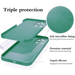 Husa de Protectie, Flippy, pentru Huawei P50 Pro, Liquid Silicone, cu Microfibra pe Interior, Protectie Antisoc, Compatibil Incarcare Wireless, Verde - Img 2