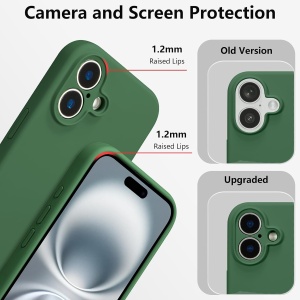 Husa de Protectie, Flippy, pentru iPhone 16, Liquid Silicone, cu Microfibra pe Interior, Protectie Antisoc, Compatibil Incarcare Wireless, Verde - Img 4