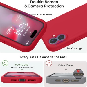 Husa de Protectie, Flippy, pentru iPhone 16, Liquid Silicone, cu Microfibra pe Interior, Protectie Antisoc, Compatibil Incarcare Wireless, Rosu - Img 4