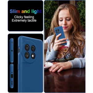 Husa de Protectie, Flippy, pentru OnePlus 11 5G, Liquid Silicone, cu Microfibra pe Interior, Protectie Antisoc, Compatibil Incarcare Wireless, Albastru - Img 3