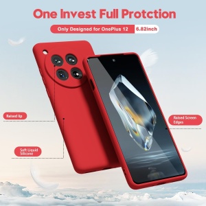 Husa de Protectie, Flippy, pentru OnePlus 12 5G, Liquid Silicone, cu Microfibra pe Interior, Protectie Antisoc, Compatibil Incarcare Wireless, Rosu - Img 5