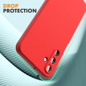 Husa de Protectie, Flippy, pentru Samsung Galaxy A15, Liquid Silicone, cu Microfibra pe Interior, Protectie Antisoc, Compatibil Incarcare Wireless, Rosu - Img 4