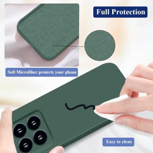 Husa de Protectie, Flippy, pentru Xiaomi 14, Liquid Silicone, cu Microfibra pe Interior, Protectie Antisoc, Compatibil Incarcare Wireless, Verde - Img 4