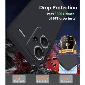 Husa de Protectie, Flippy, pentru Xiaomi Redmi Note 13 Pro Plus 5G, Liquid Silicone, cu Microfibra pe Interior, Protectie Antisoc, Compatibil Incarcare Wireless, Negru - Img 5