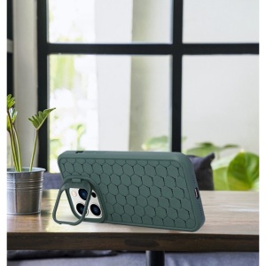 Husa de Protectie TPU, Flippy, pentru Apple iPhone 14 Pro, 3D Cube, cu Inel, Protectie Camera, Antisoc, Antizgariere, Antialunecare, Acoperire Completa, Verde - Img 6