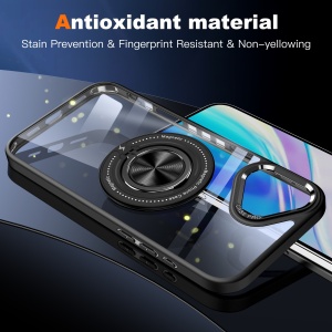 Husa de Protectie TPU, Flippy, pentru iPhone 16 Plus, Anticadere, cu Incarcare Wireless, Tehnologie Magsafe, Inel Magnetic Rotativ cu Functie de Suport, Transparent-Negru - Img 7