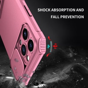 Husa Defender cu Stand pentru iPhone 12 Pro, Roz, Suport reglabil, Antisoc, Protectie glisanta pentru camera, Flippy - Img 5