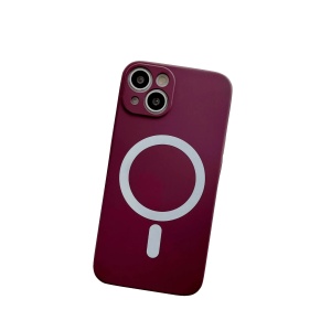 Husa MagSafe pentru Apple iPhone 11, Silicon, Protectie pentru camera, Magnetica, Incarcare Wireless, Flippy, Visiniu - Img 3