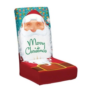 Husa pentru scaun, Flippy, Tematica Craciun, Model 3 Merry Christmas, Alb/Albastru - Img 1
