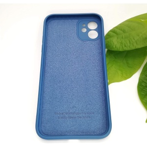 Husa protectie compatibila cu Apple iPhone 11 Liquid Silicone Case Albastru Inchis - Img 7