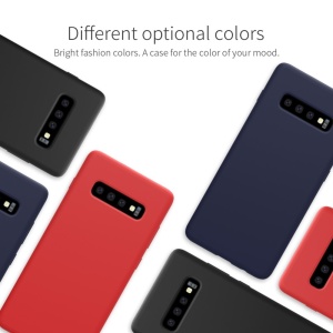 Husa protectie compatibila cu Samsung S10 Plus Liquid Silicone Case Albastru inchis - Img 5