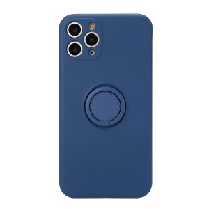 Husa protectie Flippy compatibila cu Apple iPhone 11 Pro Liquid Silicone Ring cu suport rotativ Albastru - Img 1