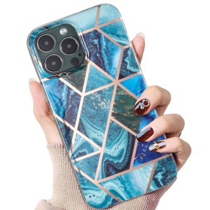 Husa protectie Flippy compatibila cu Apple iPhone 12 Pro Max Soft IMD TPU Marble Geometric Albastru - Img 6