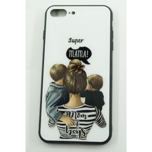 Husa protectie Flippy compatibila cu Apple iPhone 13 Glass print Super Mom Multicolor - Img 3
