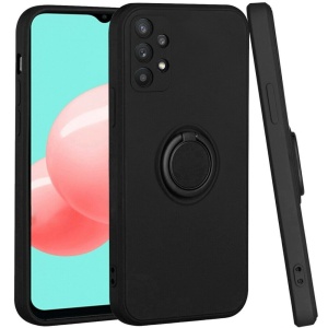Husa protectie Flippy compatibila cu Samsung Galaxy A32 5G Liquid Silicone Ring cu suport rotativ Negru - Img 5