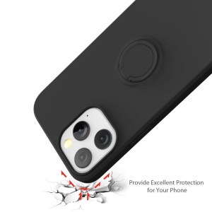 Husa protectie Flippy compatibila cu Samsung Galaxy A71 Liquid Silicone Ring cu suport rotativ Negru - Img 5