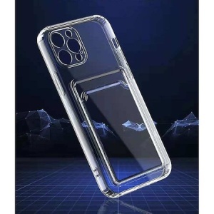 Husa protectie Flippy cu suport card compatibila cu Apple iPhone 12 Transparent - Img 2
