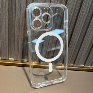 Husa protectie Flippy pentru iPhone 14 Pro Max Mag Safe, 2 in 1 incarcare si magnet, Silicon si Acril, Transparenta - Img 4