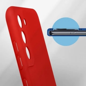 Husa protectie Flippy pentru Samsung S21 FE Liquid Silicone Rosu - Img 5