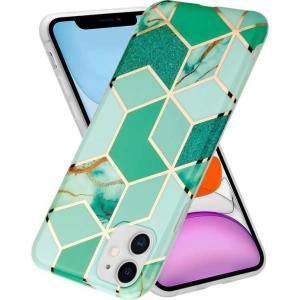 Husa protectie pentru Apple iPhone 7/8/SE 2020 Soft IMD TPU Marble Geometric Verde - Img 5