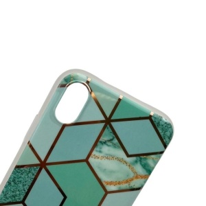 Husa protectie pentru Apple iPhone X/XS Soft IMD TPU Marble Geometric Verde - Img 9