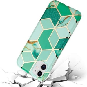Husa protectie pentru Apple iPhone XR Soft IMD TPU Marble Geometric Verde - Img 7