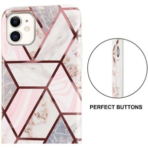 Husa protectie pentru Apple iPhone XR Soft IMD TPU Marble Geometric Alb - Img 3