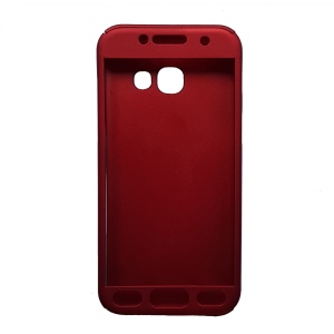 Husa Samsung Galaxy A3 2017 Full Cover 360 Rosu + Folie de protectie - Img 2