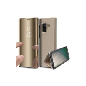Husa Samsung Galaxy A6 2018 Flip Cover Oglinda Auriu - Img 3